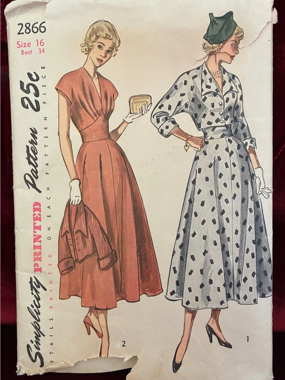 Simplicity Vintage 40’s Dress & Bolero Sewing Pattern